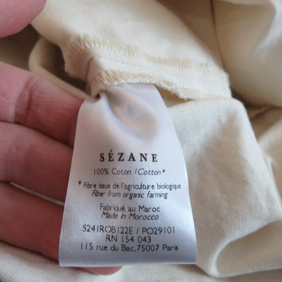 SEZANE Jeanette Denim Midi Belted Dress Molted Ecru Cream - Size EU 40 / US 8 - Picture 16 of 16